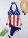 Star &amp; Stripes Halter Neck Two-Piece Swim Set