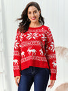 Reindeer &amp; Snowflake Round Neck Sweater