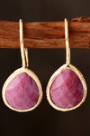 Handmade Natural Stone Teardrop Earrings