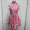 Beautiful Flower Print Lace-up Ruffled Dress