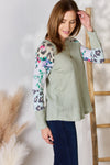 Hailey &amp; Co Full Size Printed Round Neck Blouse