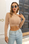 Cable-Knit One Shoulder Long Sleeve Sweater