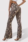 Printed High Waist Flare Pants