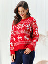 Reindeer &amp; Snowflake Round Neck Sweater